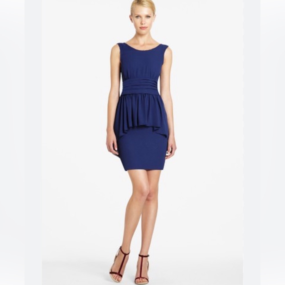 BCBGMaxAzria Royal Blue Rhea Peplum Mini Dress Size 6
